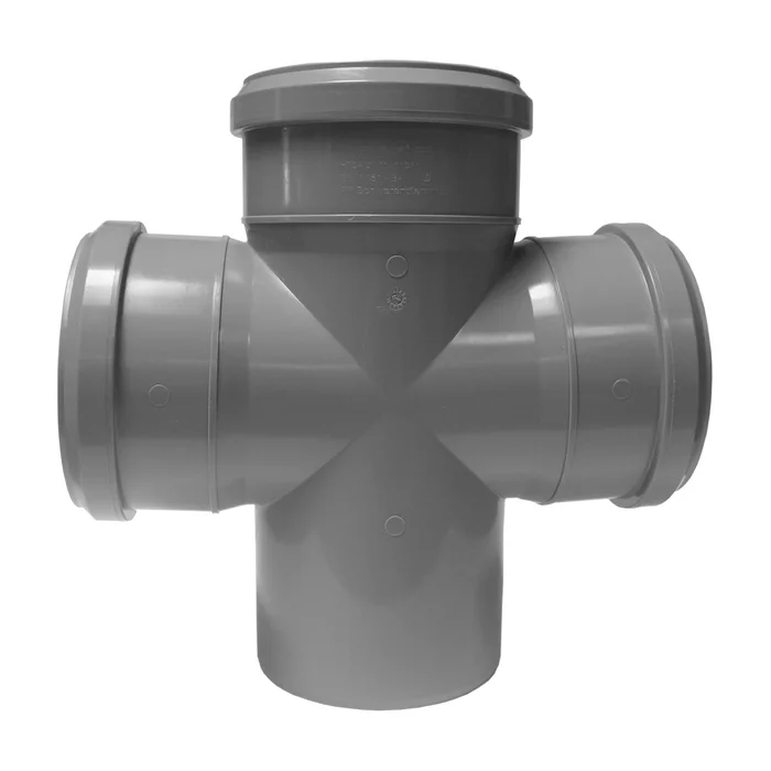 ramificatie dubla PVC gri 90 grade